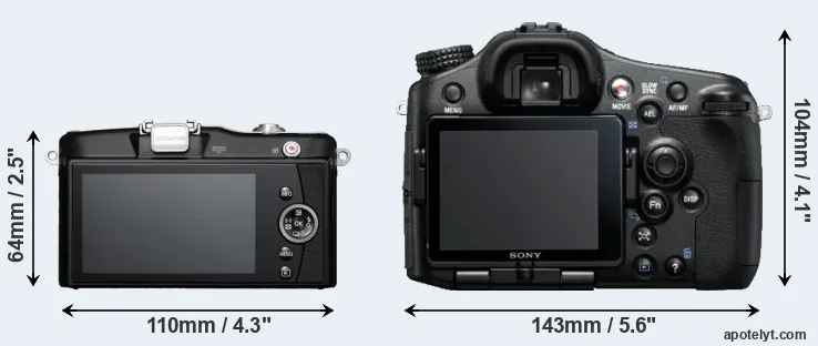 Comparison E-PM1 or A77 rear