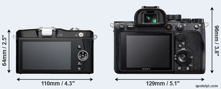 Comparison E-PM1 or A7R IV rear