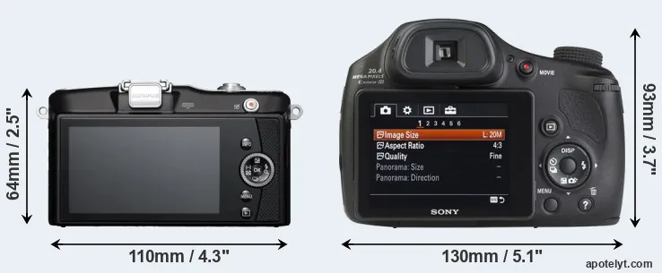 Comparison E-PM1 or HX350 rear