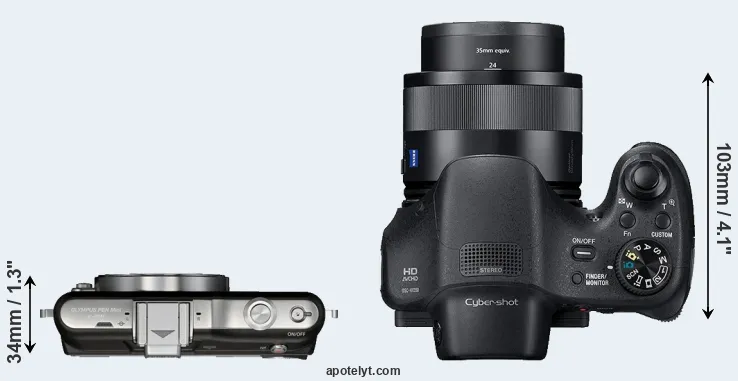 Compare E-PM1 versus HX350 top