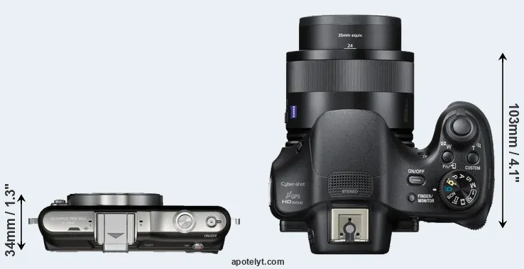 Compare E-PM1 versus HX400V top