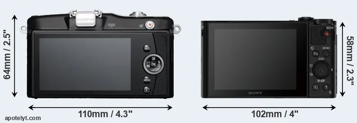 Comparison E-PM1 or HX90V rear