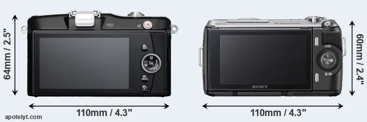 Comparison E-PM1 or NEX-C3 rear