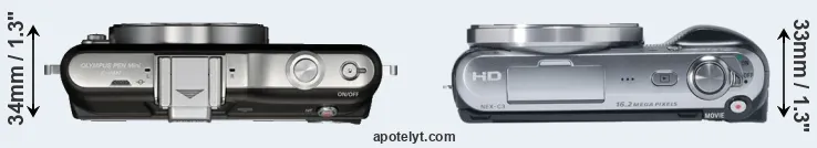 Compare E-PM1 versus NEX-C3 top