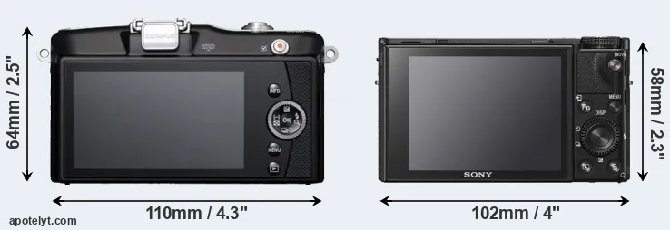 Comparison E-PM1 or RX100 VI rear