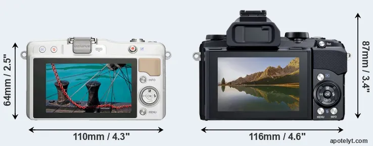 Comparison E-PM2 or Stylus 1 rear
