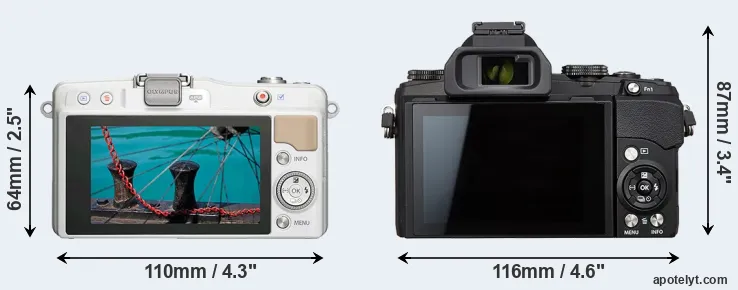 Comparison E-PM2 or Stylus 1s rear