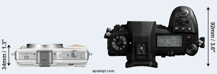 Compare E-PM2 versus G9 top