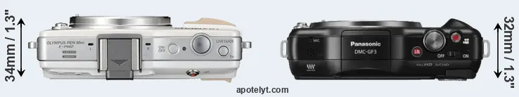 Compare E-PM2 versus GF3 top