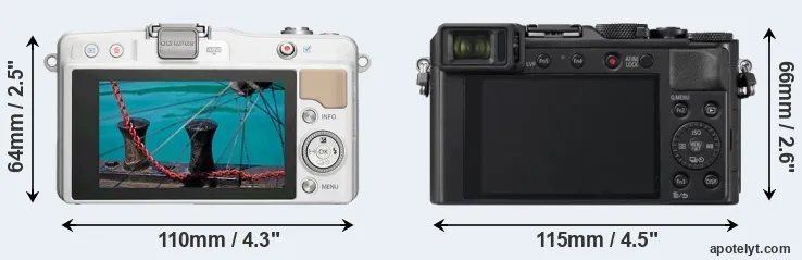 Comparison E-PM2 or LX100 II rear