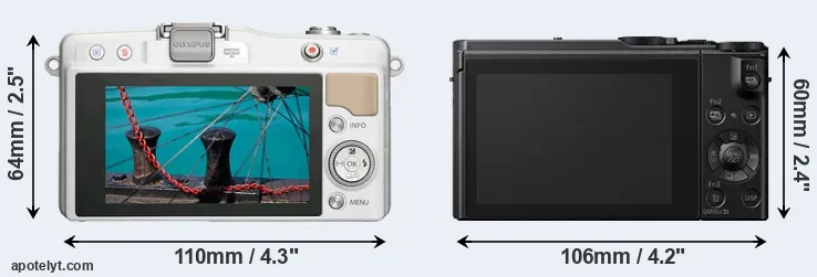 Comparison E-PM2 or LX15 rear