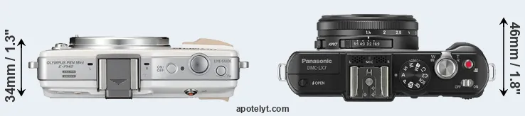 Compare E-PM2 versus LX7 top