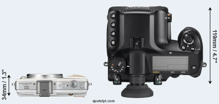 Compare E-PM2 versus 645D top