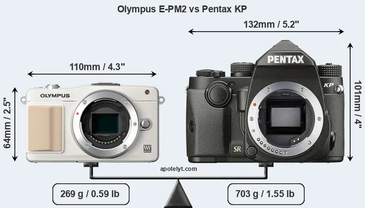 Size Olympus E-PM2 vs Pentax KP