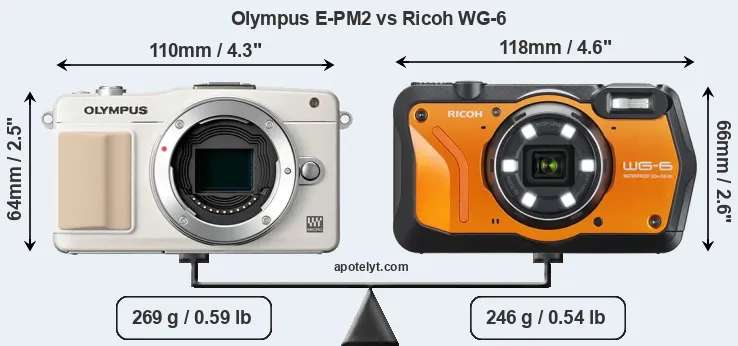 Size Olympus E-PM2 vs Ricoh WG-6