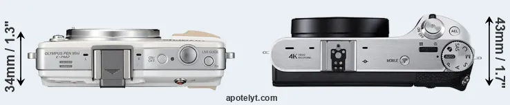 Compare E-PM2 versus NX500 top