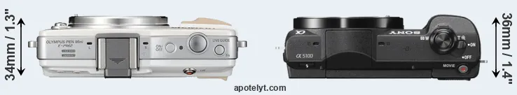 Compare E-PM2 versus A5100 top