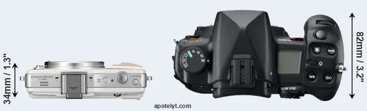 Compare E-PM2 versus A850 top