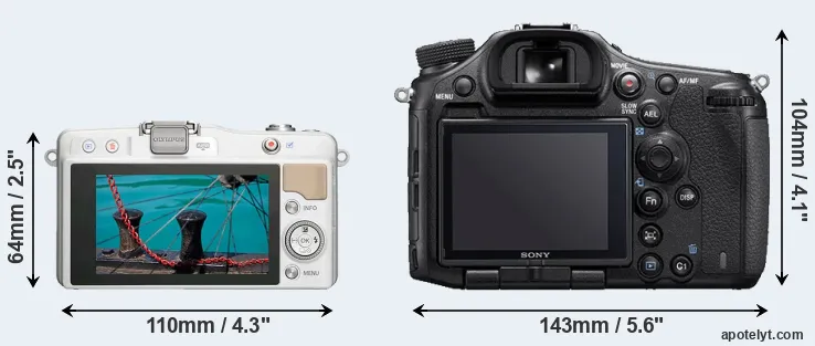 Comparison E-PM2 or A99 II rear