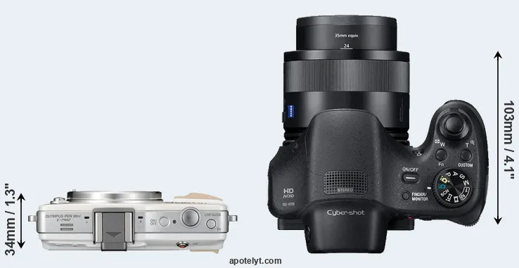 Compare E-PM2 versus HX350 top