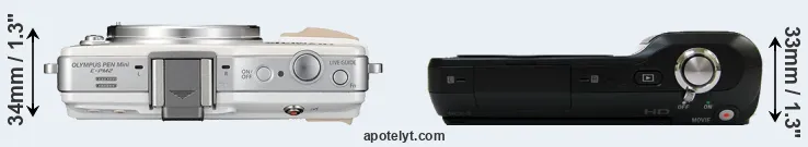 Compare E-PM2 versus NEX-3 top