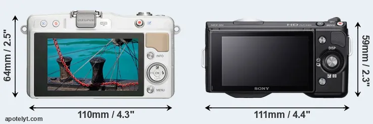 Comparison E-PM2 or NEX-5N rear