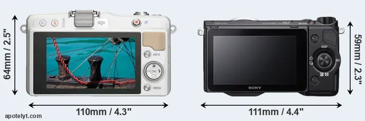 Comparison E-PM2 or NEX-5R rear