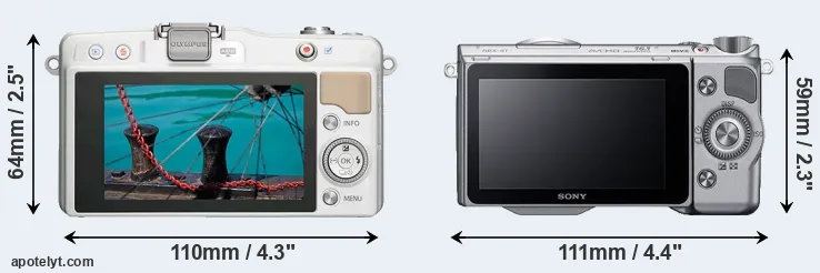 Comparison E-PM2 or NEX-5T rear