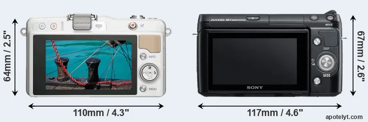 Comparison E-PM2 or NEX-F3 rear
