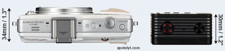 Compare E-PM2 versus RX0 top