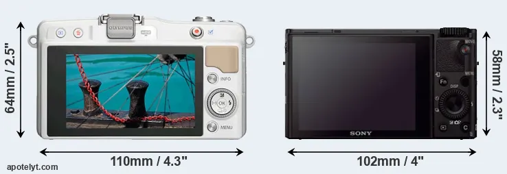 Comparison E-PM2 or RX100 III rear