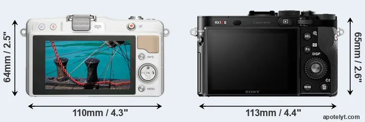 Comparison E-PM2 or RX1R II rear