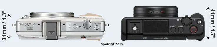 Compare E-PM2 versus ZV-1 top