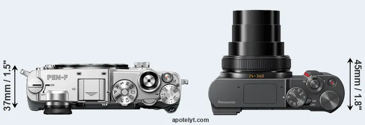 Compare PEN-F versus TZ200 top