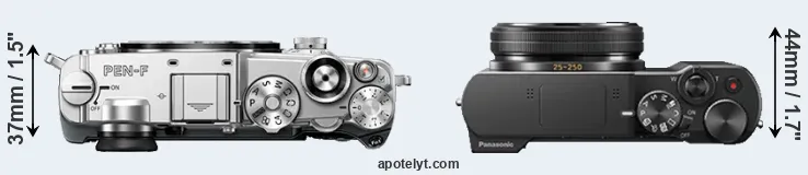 Compare PEN-F versus ZS100 top