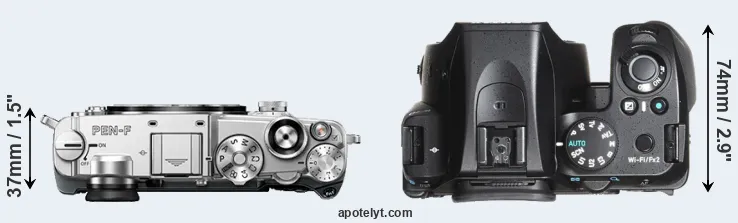 Compare PEN-F versus K-70 top