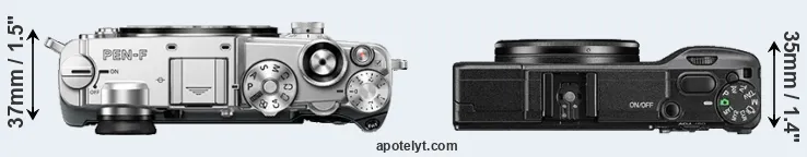 Compare PEN-F versus GR II top