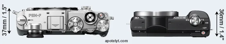 Compare PEN-F versus A5000 top