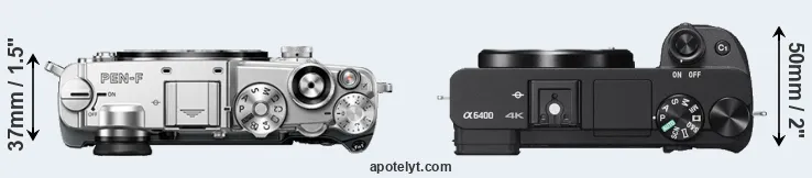 Compare PEN-F versus A6400 top