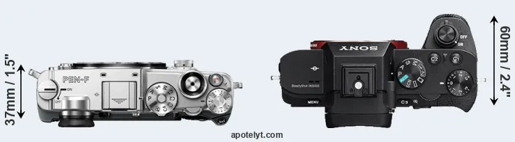 Compare PEN-F versus A7 II top