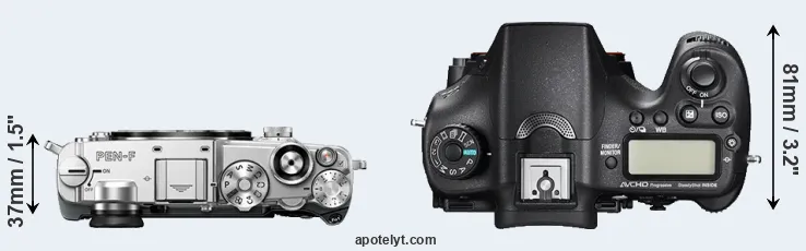 Compare PEN-F versus A77 II top