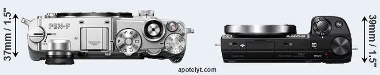 Compare PEN-F versus NEX-5R top