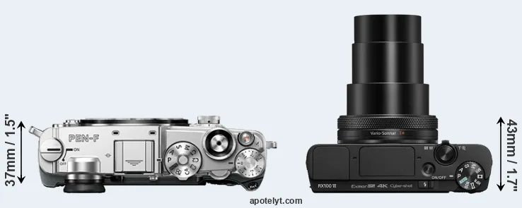 Compare PEN-F versus RX100 VI top