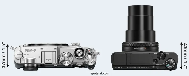 Compare PEN-F versus RX100 VII top