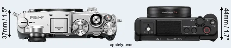 Compare PEN-F versus ZV-1 top
