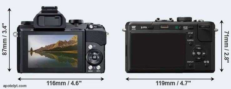 Comparison Stylus 1 or GF1 rear