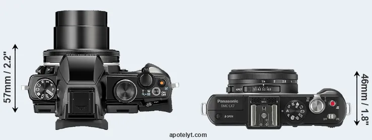 Compare Stylus 1 versus LX7 top