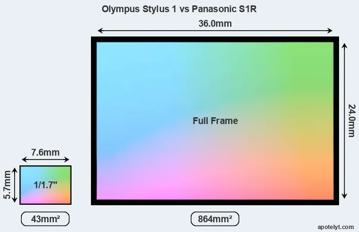 Olympus Stylus 1 and Panasonic S1R sensor measures