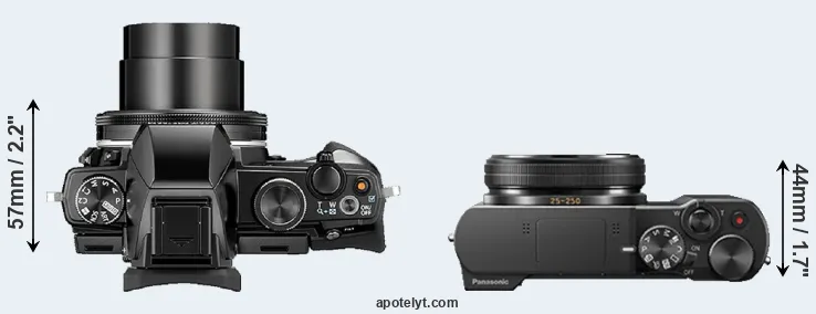 Compare Stylus 1 versus TZ100 top