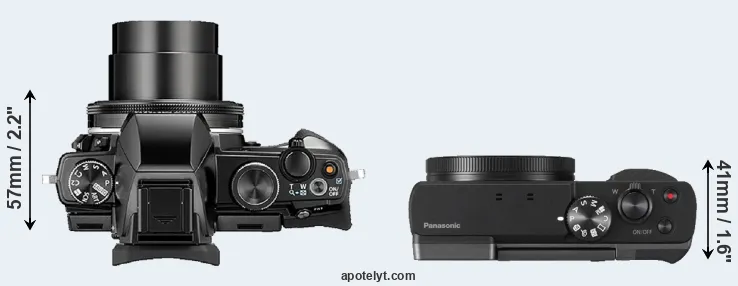 Compare Stylus 1 versus TZ90 top